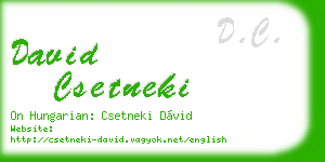 david csetneki business card