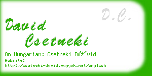 david csetneki business card